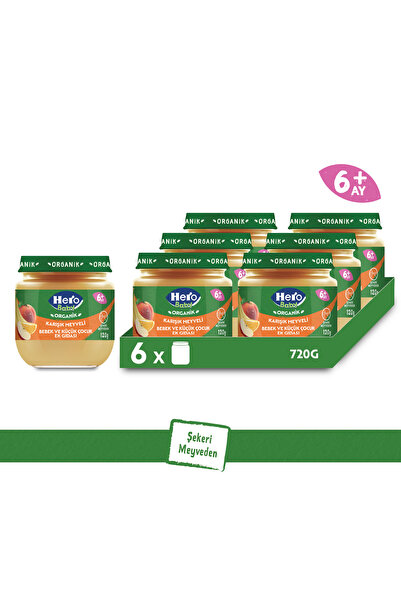 Hero Baby Organik Karışık Meyveli Püresi Kavanoz Mama 120g x6
