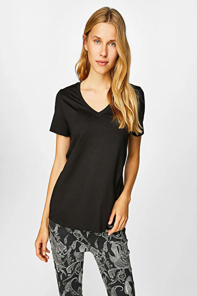 Faik Sönmez Μινιμαλιστικό Oversize Γυναικείο T-Shirt με λαιμόκοψη V - Κοντό μ...