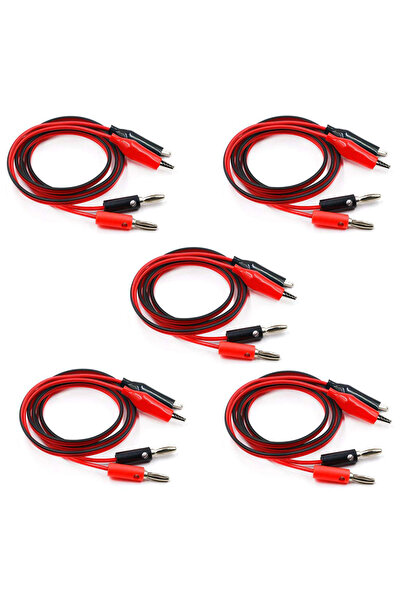 Choice 5 أزواج من كابلات اختبار بمشبك تمساح بطول 1 متر إلى قابس موزة، موصل سل...