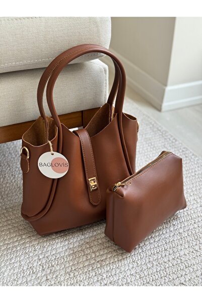 BAGLOVİS KITTEN BAG EXTRA FRONT LOCK DETALJNA TAN ŽENSKA TORBA ZA RAME