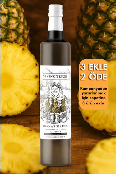 Organik Teyze Sevinç Teyze Doğal Fermantasyon Ananas Sirkesi, Pineapple Vineg...