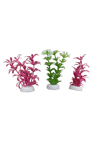 canlipetshop Akvaryum Yapay Bitki 3 Adet 10-12cm Süs Fanus Dekorasyon Yapay Ç...