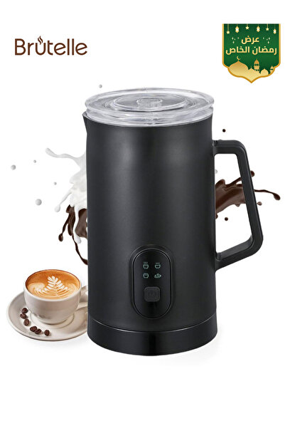 Brutelle جهاز خفق الحليب الكهربائي 4 في 1، 400 واط، سخان رغوة ساخن/بارد للاتي...