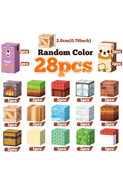 Choice مكعبات مغناطيسية صغيرة الحجم (28 قطعة)، ألعاب بناء وتكديس، مكعبات مغنا...
