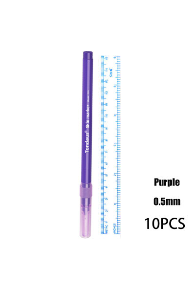DUTRIEUX PurpleA 10pcs 10Pcs Skin Marker Pen Kits Sterilized Package With Rul...