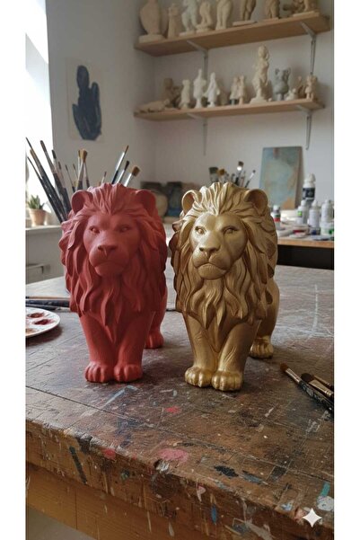 Giyimodam Masa Üstü Biblo 2 ADET ASLAN 11 cm yükseklilk