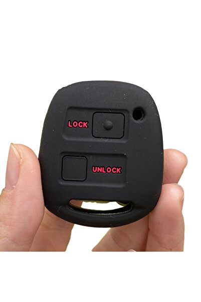 Choice طقم غطاء مفتاح سيارة من السيليكون باللونين الأسود والأحمر لسيارات تويو...