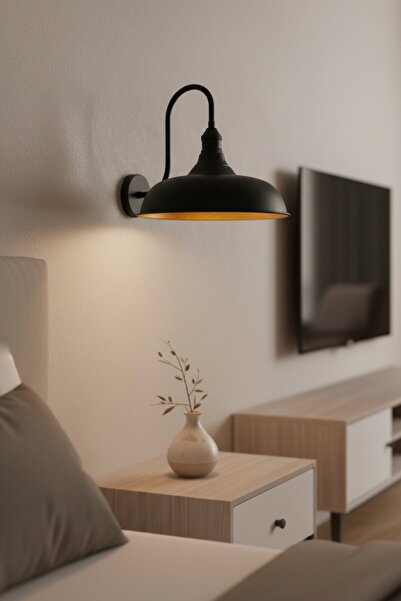 Bamyum Lunza Black Color Sconce Single Wall Lamp Living Room Corridor Restaur...