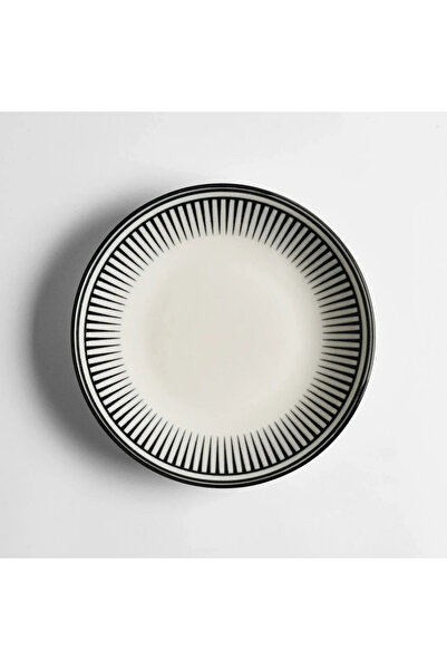 Qua Home Aspen Siyah Çizgili Çukur Tabak 21 cm