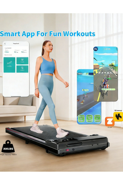 Yoawllty Walking Pad Treadmill, Portable Under Desk Treadmill, 2.5HP Folding ...
