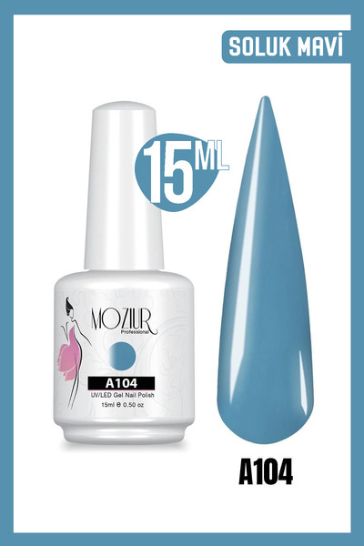 MOZIUR Kalıcı Oje Uv Led A104 (MAVİ SERİSİ) 15ml