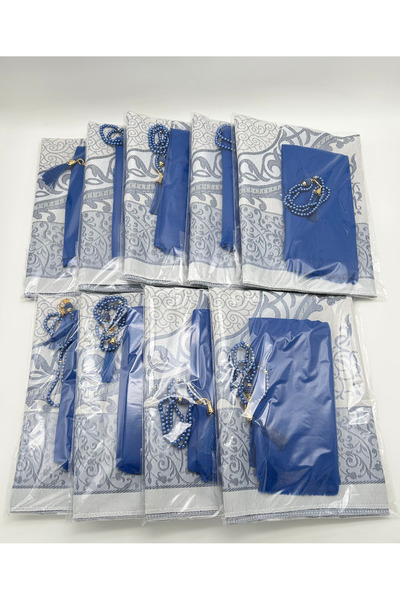 LenaToptan Set de 10 bucăți de covorașe de rugăciune, eșarfe și mărgele de ru...