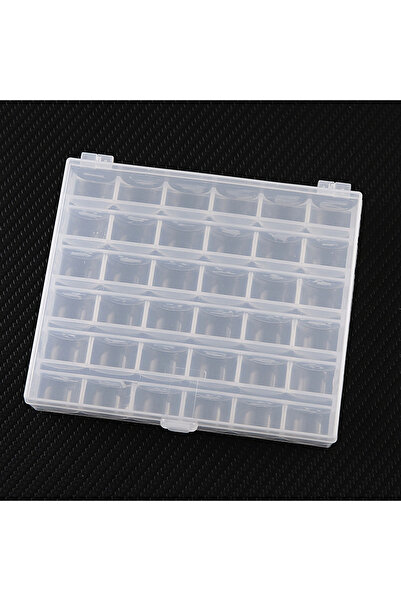 Choice صندوق تخزين بكرات ماكينة الخياطة الشفاف ذو 36 خانة، ملحقات وأدوات خياط...