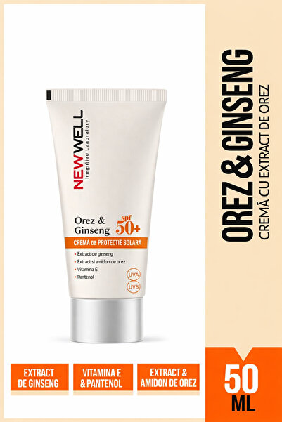 New Well Orez & Ginseng SPF 50+ – Cremă de protecție solară 50 ml