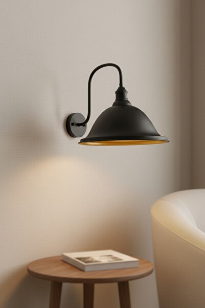 Bamyum Zupra Black Color Sconce Single Wall Lamp Living Room Corridor Restaur...
