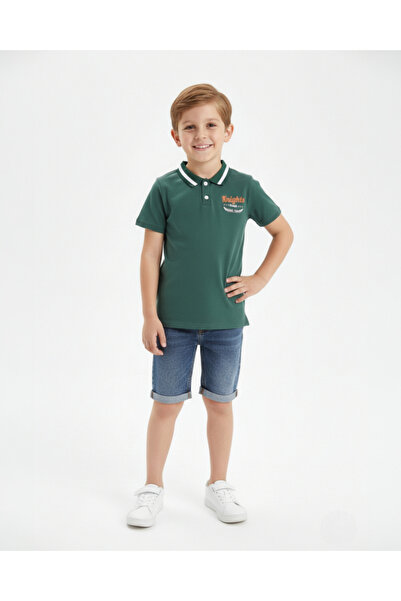 voyyo kids baby Pantaloni scurți din blugi de vară pentru băieți, guler POLO,...