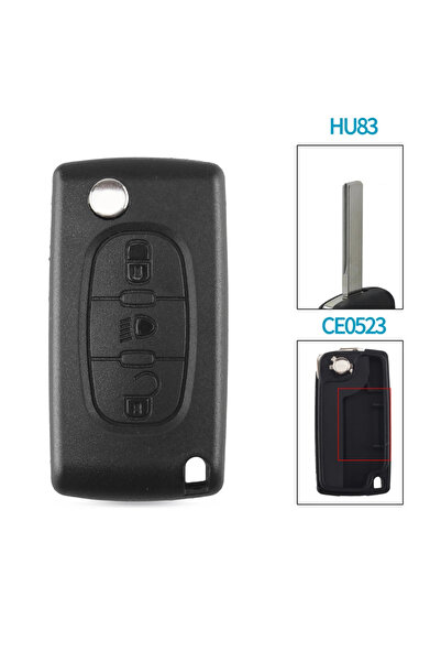 Choice مفتاح 3BT HU83 CE0523 KEYYOU 2/3 لسيارات بيجو 207، 307، 308، 407، 607،...