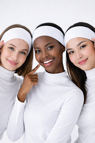 mirach 2 bucăți bandă de păr alb bandana bonetă cu lățime lată pentru urechi,...