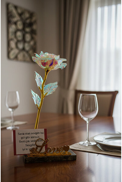 Glowdesigning Sonsuzluk gülü masa dekoru hediye hediyelik ürün solmayan gül h...