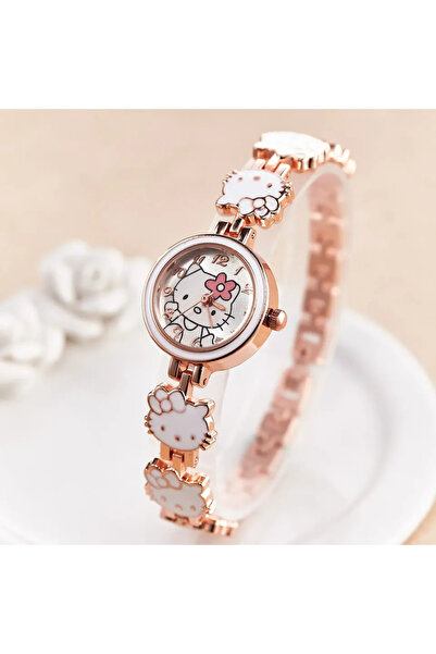 Choice ساعة سانريو نسائية ذهبية وردية اللون، ساعة هيلو كيتي، هدية مثالية للطا...
