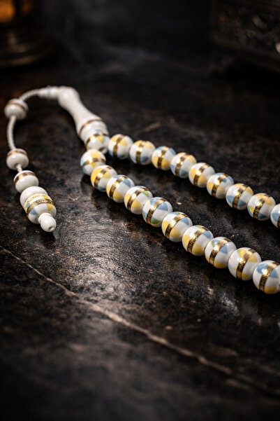 OSMANLI GÜMÜŞ Round Complete Handcrafted Brass Inlaid Systemic Yellow Blue Co...