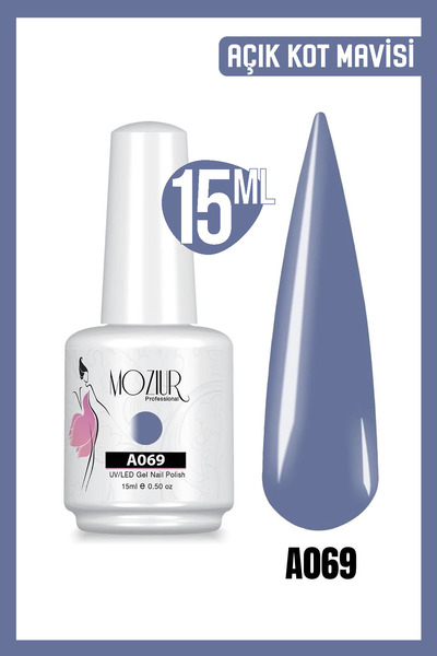 MOZIUR Kalıcı Oje Uv Led A069 (MAVİ SERİSİ) 15ml
