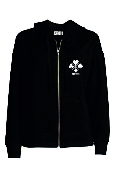 HOFFNUNG Unisex Cotton Oversize "Cards Suit" Printed Hooded Collar Comfortabl...