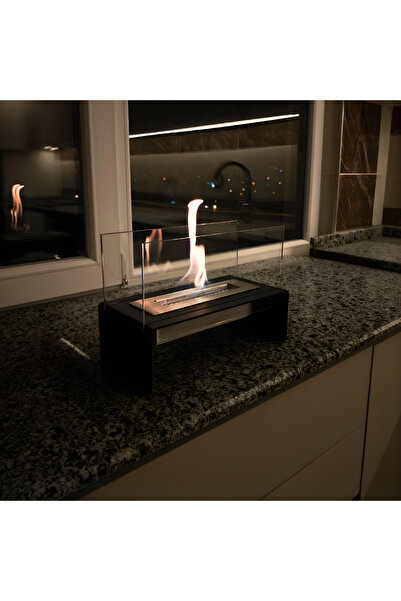 Zeronn LuxFlame Bioetanol Masaüstü Dekoratif Şömine SİYAH