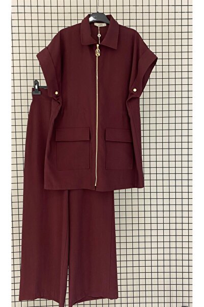 Armine بدلة رياضية مزدوجة من قماش الكتان للموسم الجديد مع تفاصيل خلفية