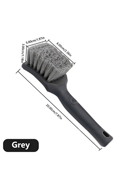 Choice فرشاة غسيل محور عجلة السيارة من سيميتال الرمادية، بمقبض مانع للانزلاق،...