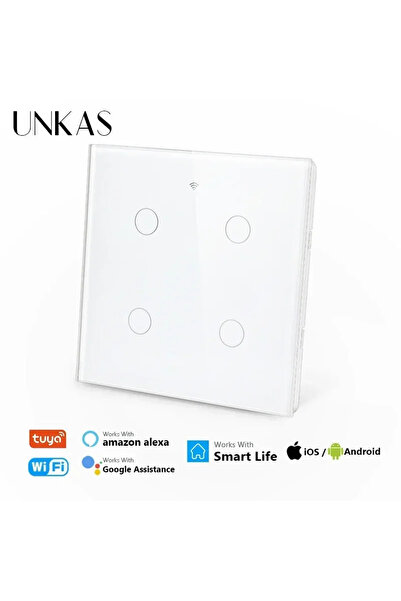 Choice 4 Gang White Works with Tuya Brazil 4x4 WiFi 4 / 6 Gang Wall Light Swi...