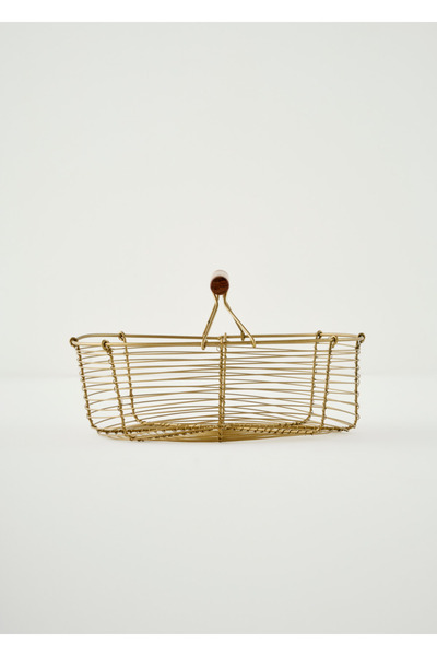 Bella Maison سلة فلورا الزخرفية ذهبية (29x20x20 سم)