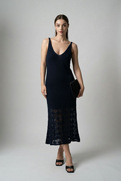 Seeh Rochie lungă cu model pentru femei negre din material subțire SH284