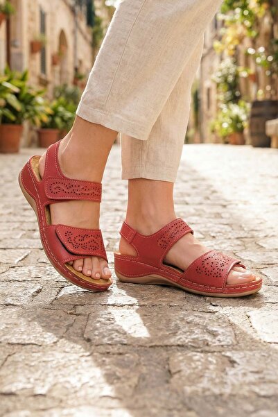 GEZER Дамски летни сандали - естествена кожа, удобна подметка, регулируеми ве...