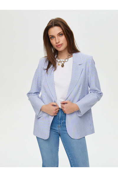 Faik Sönmez سترة مخططة مبطنة بالفوال Faik Sönmez