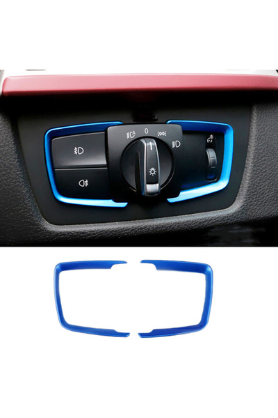 Choice Blue ABS Car Headlight Adjustment Switch Frame Trim Sticker Fit For BM...