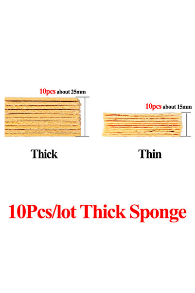 Choice 10Pcs Thick Sponge Soldering Iron Yellow Sponge Solder Tip Cleaning Sp...