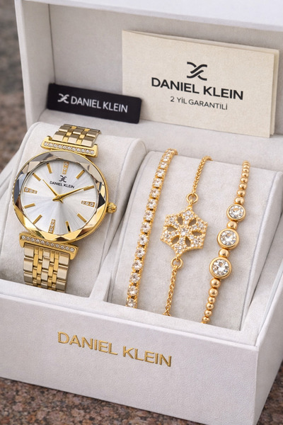 Daniel Klein Royal Kadın Kol Saati – Çelik Kordon Gold Silver – & Taşlı Bilek...