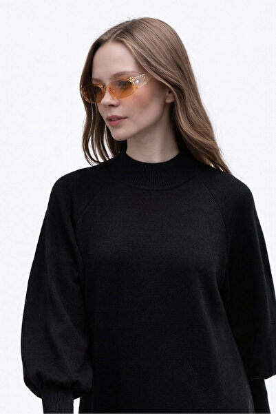 QANU Lamia Triko Elbise Siyah