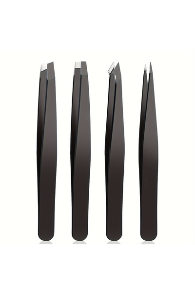 Choice 4 Pcs Set 4 Pcs Set High-Quality Stainless Steel Eyebrow Tweezers Suit...