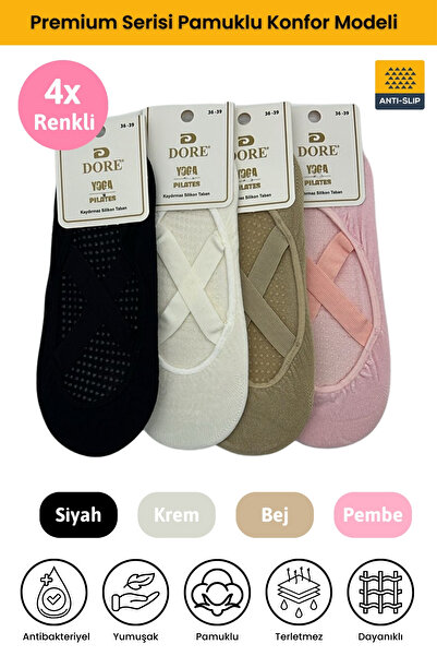 Dore 4 perechi de șosete antiderapante pentru femei, originale, pentru Pilate...