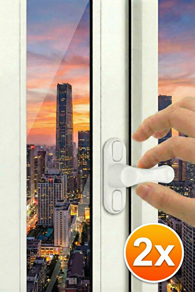 Viselia Beyaz Pencere Emniyet Kilidi Çocuk Hırsız Kilidi Çekmeli Pvc 2 Adet