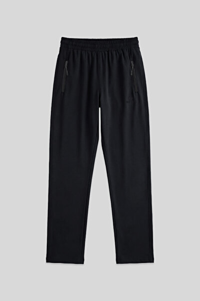 TOMMY LIFE Siyah Erkek Fermuarlı Üç Cepli Standart Kalıp Klasik Paça Eşofman ...