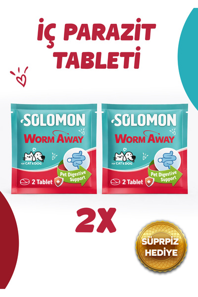 Solomon Kedi Köpek İçin Bitkisel ve Lezzetli Anti Tablet 2 Adet 4 Tablet