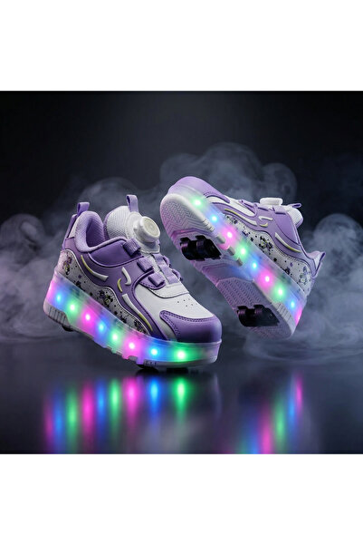 MARiE KAYKAYLI IŞIKLI PATENLİ ÇOCUK SPOR AYAKKABISI-KAYKAYLI ORTOPEDİK SPOR A...