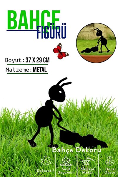 3art Metal Dekoratif Metal Bahçe Süsü - Bahçe Dekorasyonu Dekor Karınca - Sak...