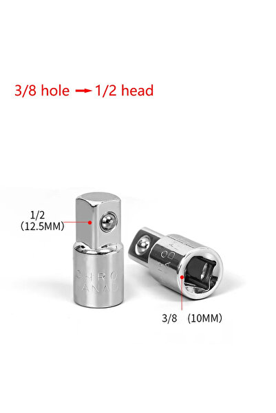 Choice 3-8hole1-2head(1pcs) 1/4" 3/8" 1/2" Ratchet Wrench Adapter Chrome Vana...