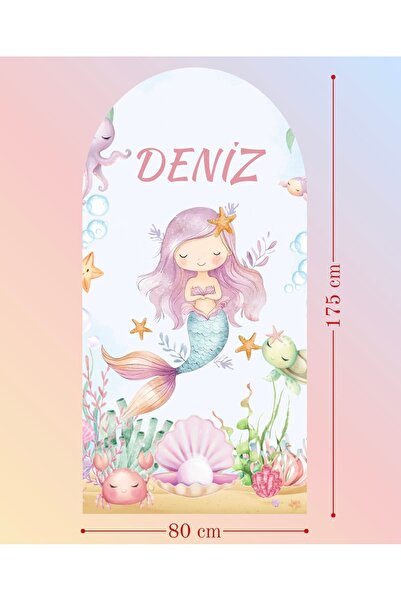Nice events Deniz kızı temalı arka fon ayaklı maket pano 175x 80