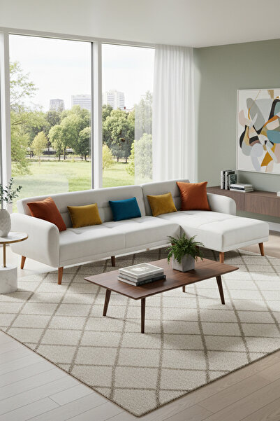 nikshop Galia Yataklı Köşe Koltuk Takımı - Bej