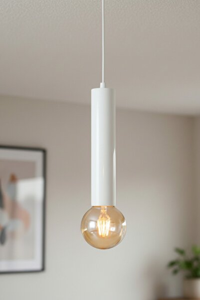 Bamyum Mika Beyaz Sarkıt Avize Sarkıt Lamba Salon Mutfak Avizeleri Pastane Ca...